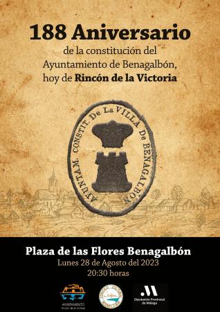 Rincón de la Victoria conmemorará el 188 aniversario de la constitución del primer ayuntamiento del municipio