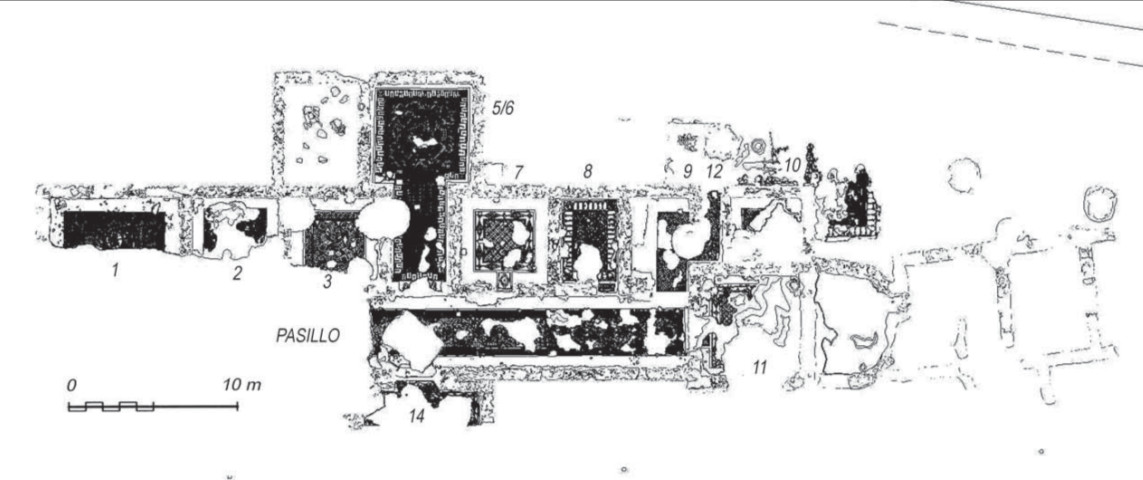 Plano de la villa romana de Torre de Benagalbón llamada 'Villa Antíopa'