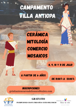 El Ayuntamiento de Rincón de la Victoria lanza campamentos de verano gratuitos en la Cueva del Tesoro y Villa Antiopa para acercar el patrimonio histórico a los más pequeños