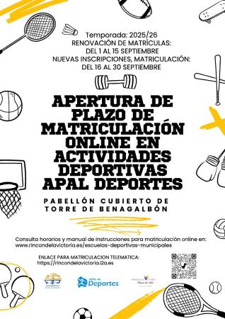 Rincón de la Victoria abre el plazo de matriculación para las Escuelas Deportivas Municipales a partir del 1 de septiembre