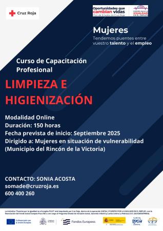 Bienestar Social impulsa un nuevo curso de `Limpieza e Higienización´ dirigido a mujeres desempleadas del municipio