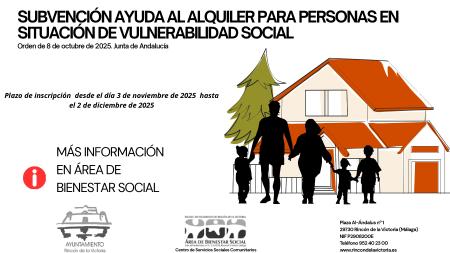 El Ayuntamiento de Rincón de la Victoria facilita el acceso a ayudas al alquiler destinadas a familias y personas vulnerables