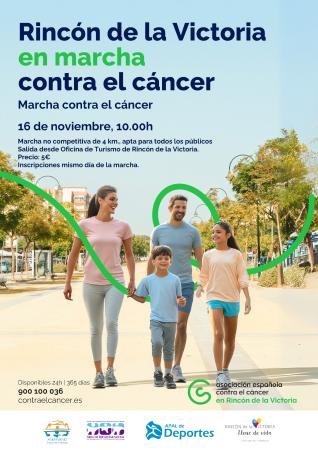 Rincón de la Victoria celebra una nueva edición de la Marcha Contra el Cáncer con la participación de unas 200 personas