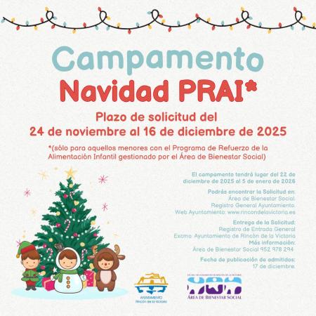 El Campamento PRAI de Navidad de Rincón de la Victoria ofrece 75 plazas gratuitas para menores de 3 a 12 años