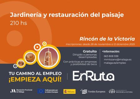 Rincón de la Victoria acogerá el curso de `Jardinería y restauración de paisajes´ destinado a personas desempleadas