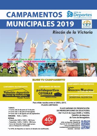 La Concejalía de Deportes abre el plazo de preinscripción de solicitudes de los Campamentos de Verano de Rincón de la Victoria