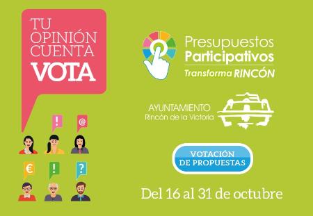 La Campaña de Presupuestos Participativos `Transforma Rincón´ inicia su tercera fase con la votación de hasta 15 propuestas