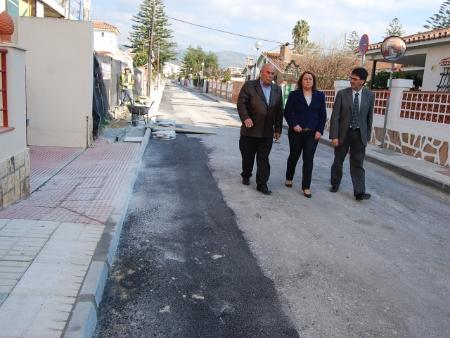 El Gobierno visita las obras de reparación de la calle Pepe Carrasco en Rincón