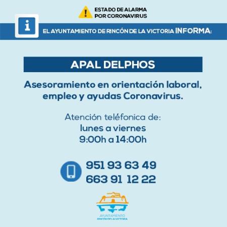 El Ayuntamiento de Rincón de la Victoria refuerza a través del APAL Delphos su servicio al ciudadano con motivo de las crisis del coronavirus