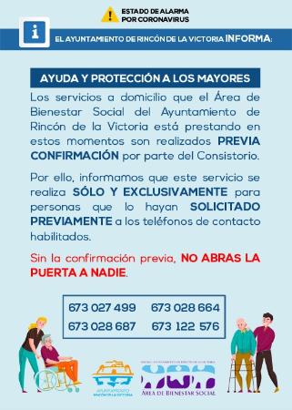 El Plan de Ayuda a Mayores de Rincón de la Victoria atiende a más de mil llamadas telefónicas en una semana de las personas de mayor vulnerabilidad del municipio
