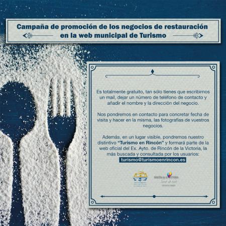 Turismo en Rincón inicia una campaña de promoción gratuita para los establecimientos de restauración del municipio