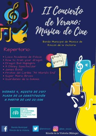 Rincón celebra el II Concierto de Verano de Música de cine con un repertorio de bandas sonoras de éxito