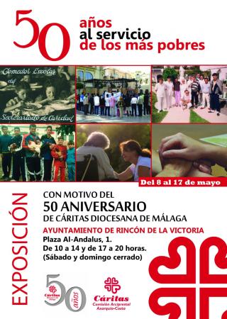 El Ayuntamiento de Rincón de la Victoria acoge una exposición en conmemoración al 50 Aniversario de Cáritas Málaga del 8 al 17 de mayo