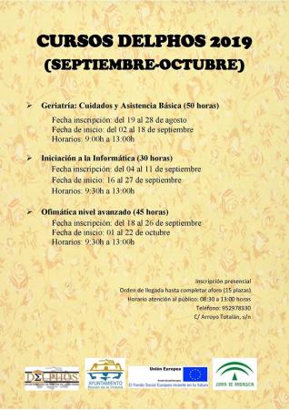 Delphos ofrece tres nuevos cursos gratuitos sobre Informática, Geriatría y Ofimática durante los meses de septiembre y octubre