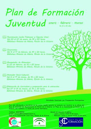 El área de Juventud de Rincón continúa el Plan de Formación Joven con la organización de cinco cursos hasta el mes de marzo