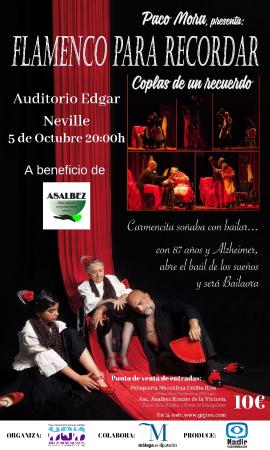 Bienestar Social presenta el espectáculo de baile `Flamenco para recordar: coplas de un recuerdo´ a favor de la Asociación de Alzheimer, ASALBEZ