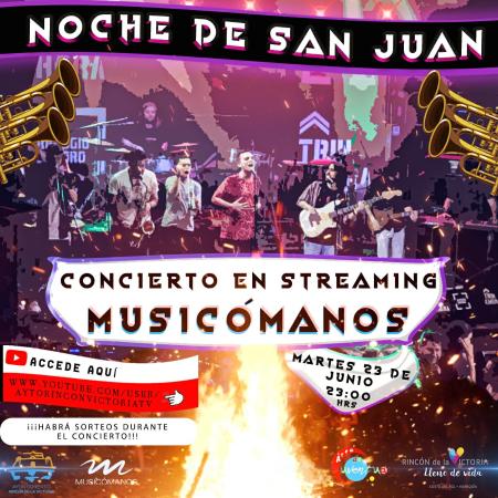 La Concejalía de Juventud de Rincón de la Victoria organiza un concierto vía streaming del grupo Musicómanos con motivo de la Noche de San Juan