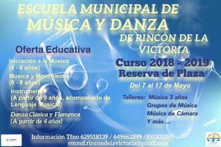 La Escuela Municipal de Música y Danza de Rincón de la Victoria abre el plazo de preinscripciones para el nuevo curso