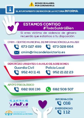 Bienestar Social de Rincón de la Victoria refuerza los protocolos de atención y asesoramiento a víctimas de violencia de género durante el estado de alarma