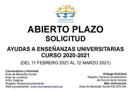 CONVOCATORIA AYUDAS UNIVERSITARIAS 2020-2021