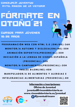 Juventud de Rincón de la Victoria presenta la nueva Oferta Formativa de cursos gratuitos online y presencial para otoño