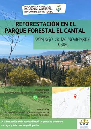 El Programa de Educación Ambiental de Rincón de la Victoria organiza una actividad de reforestación en el Parque El Cantal el próximo 28 de noviembre