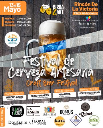 El Festival de la Cerveza Artesana `Birra&Art´ de Rincón de la Victoria se celebrará del 13 al 15 de mayo en la Plaza Al Andalus