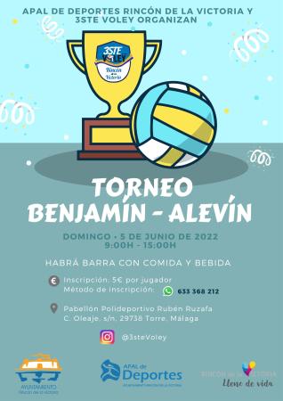 Rincón de la Victoria acoge el I Torneo Benjamín-Alevín de Voley en el Pabellón Cubierto Municipal el domingo 5 de junio