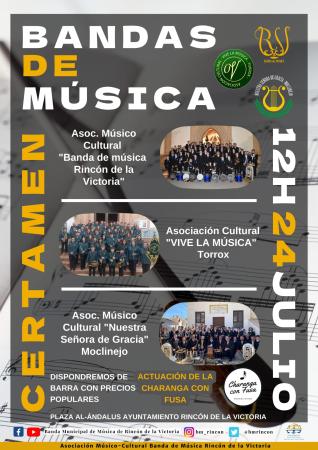 La plaza Al-Ándalus de Rincón de la Victoria acoge este domingo 24 de julio el Certamen de Bandas de Música