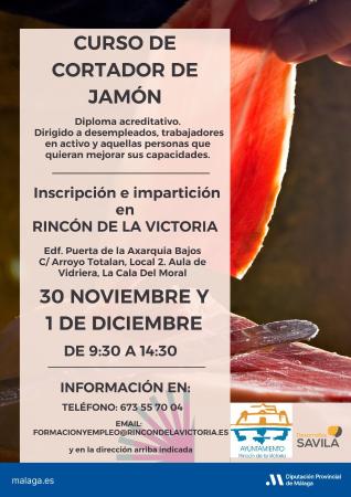 El Ayuntamiento de Rincón de la Victoria abre hoy el plazo de inscripción del curso gratuito de cortador de jamón para hostelería