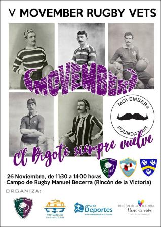 Rincón de la Victoria celebra el V Movember Rugby con un torneo triangular de equipos veteranos en el Campo Manuel Becerra