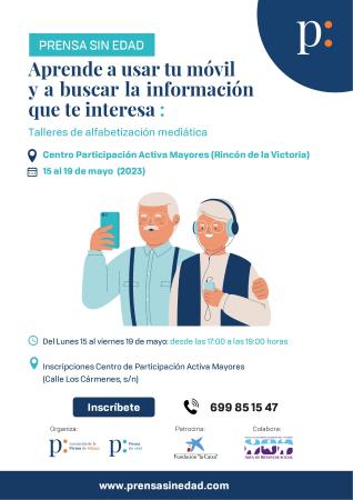 El Centro de Participación Activa de Mayores de Rincón de la Victoria acogerá talleres de alfabetización mediática del 15 al 19 de mayo