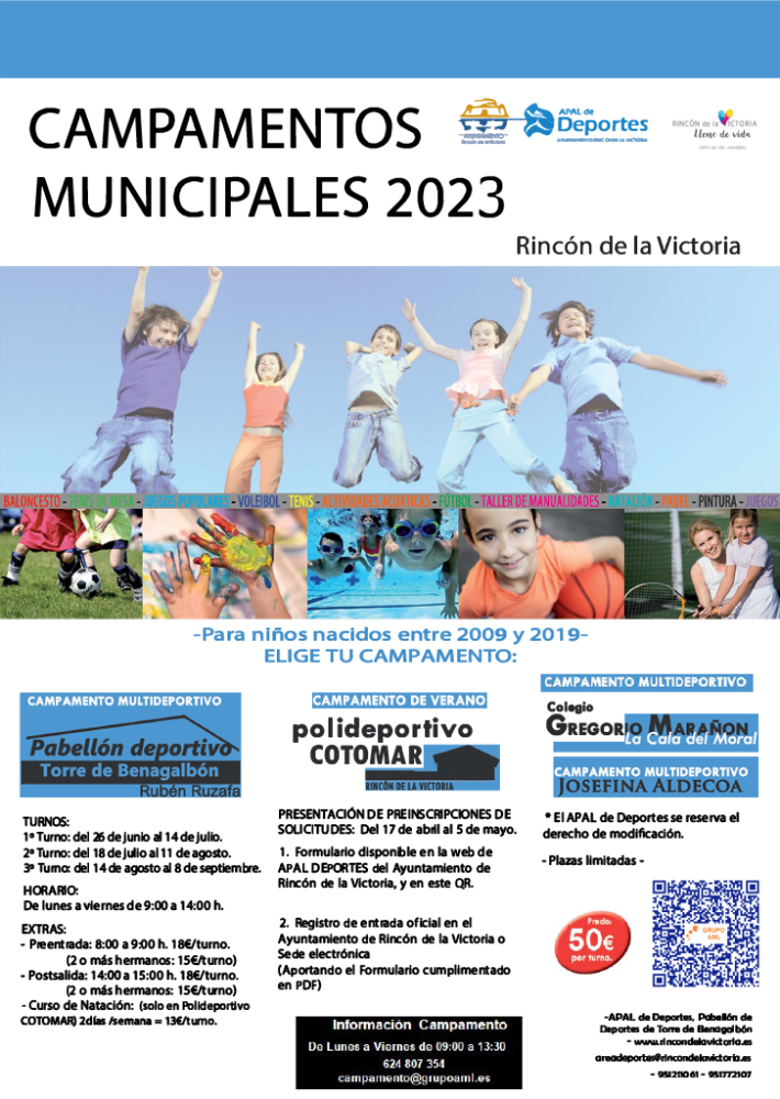 Imagen Campamentos municipales de Verano 2023. Información