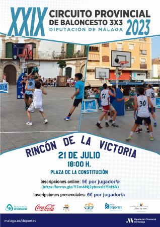 Rincón de la Victoria acogerá el XXIX Circuito Provincial de Baloncesto 3x3 de la Diputación con más de 250 participantes