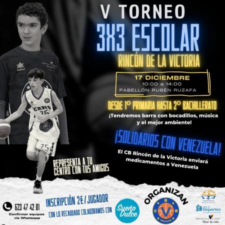 Rincón de la Victoria celebrará el V Torneo 3x3 escolar de baloncesto con la participación de más de un centenar de jóvenes