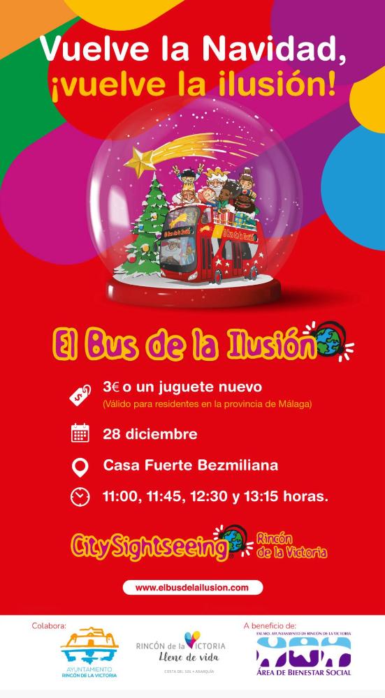 Imagen El Bus de la Ilusión de City Sightseeing llega a Rincón de la Victoria el jueves 28 con un tour solidario