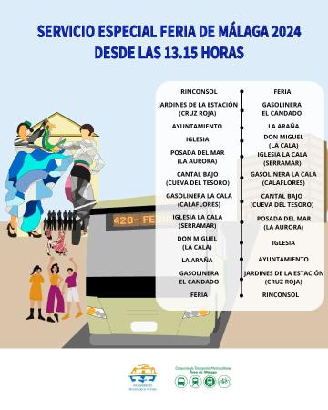 Rincón de la Victoria reforzará el servicio especial de autobús M-428 durante la Feria de Málaga