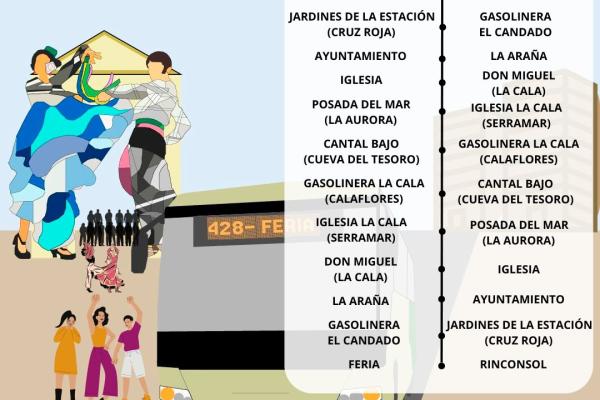 Rincón de la Victoria reforzará el servicio especial de autobús M-428 durante la Feria de Málaga